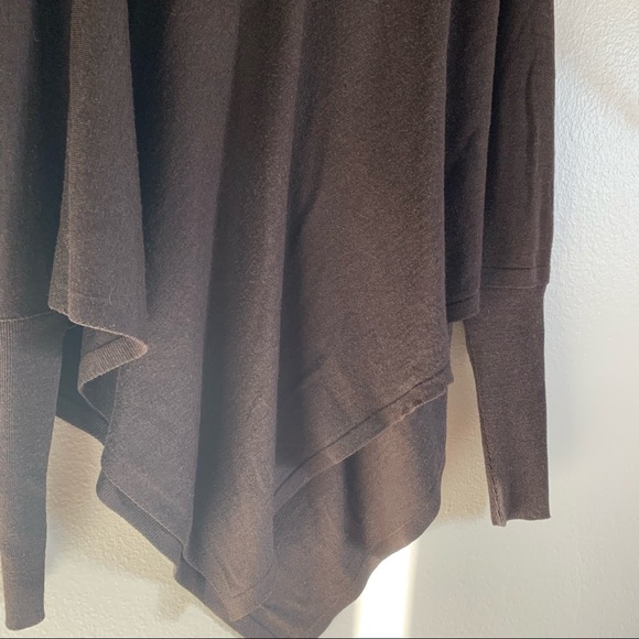 Angelo Tarlazzi Dark Brown Oversized V-Neck Sweater sz 6 - Picture 6 of 7